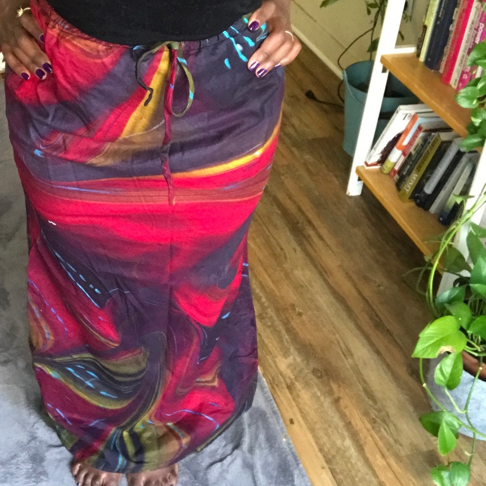 NEW African Ankara Long Mermaid Skirt Waist Tie
